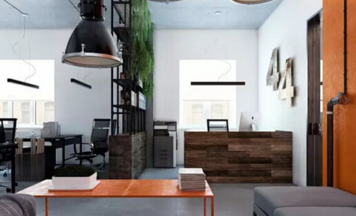 個(gè)性商務(wù)辦公室裝修-前臺圖